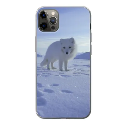 Produktbild von MuchoWow® Handyhülle Schutzhülle Hülle für iPhone 13 Pro Max Fuchs - Schnee - Berge Silikon Softcase Handy Hülle - Mobiltelefon