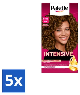 Productafbeelding van 5 x Schwarzkopf Poly Palette haarkleuring 6-65 Goudbruin - 115 ml - Voordeelverpakking - 5 stuks