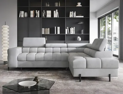 Produktbild von Ecksofa Couchgarnitur Ferucce – Modernes L-Sofa mit Schlaffunktion & verstellbaren Kopfstützen