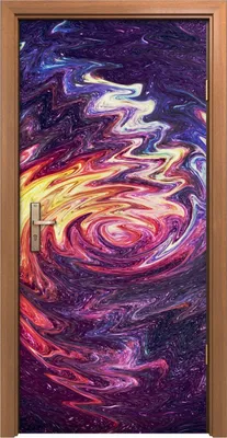 Produktbild von Türposter 90x200 cm Türaufkleber Türtapete Türfolie Klebefolie Abstrakte Galaxie Aquarell Farbig