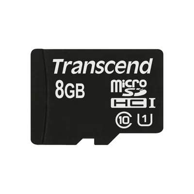 Produktbild von Transcend 8GB microSDHC Class 10 UHS-I, 8 GB, MicroSDHC, Klasse 10, MLC, 90 MB/s, Class 1 (U1)