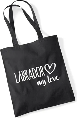 Produktbild von Huuraa Jutebeutel Labrador my love 10 Liter Black Baumwolle Tasche Geschenkidee