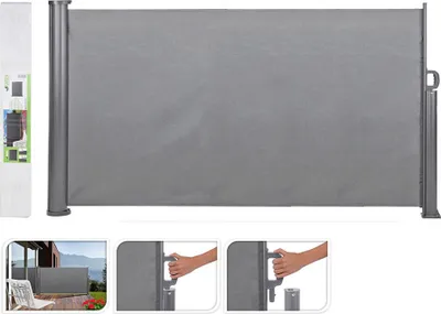 Produktbild von Koopman International B.V. WINDSCREEN FÜR TERRASSE. Größe 3X1.4 Meter, Aluminium-Gehäuse und 220 Gramm/M2 Polyester-Tuch mit Beschichtung