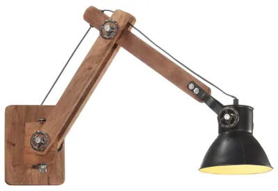 Obrázek produktu pro vidaXL Nástěnné svítidlo Industrial Style Black Round E27