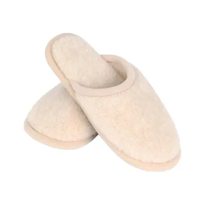 Obrázek produktu pro Dámské vlněné pantofle Camel - protiskluzové pantofle - teplé pantofle - pohodlné pantofle béžové (36-37 EU)