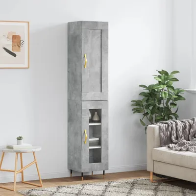Obrázek produktu pro vidaXL Highboard concrete grey 34,5x34x180 cm odvozený dřevěný výrobek