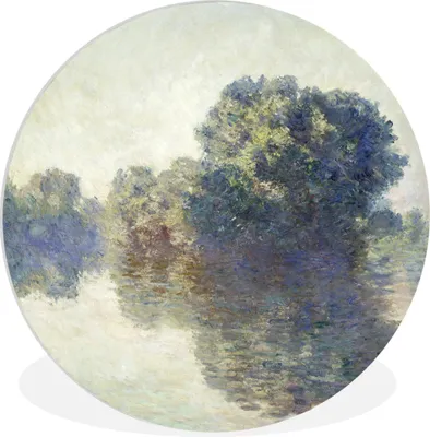 Produktbild von MuchoWow® Rundes Wandbild - Runde Bilder Die Seine bei Giverny - Gemälde von Claude Monet Ø 30 cm Kreis Wanddekoration Kunststoff - Wandkreis - Wandschmuck - Schlafzimmer - Bilder - Der Kreis - Kunst für die Wohnung - Plastik - Kunstdruck - Wandbild