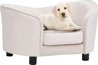 Produktbild von vidaXL Hundesofa Creme 69x49x40 cm Plüsch und Kunstleder