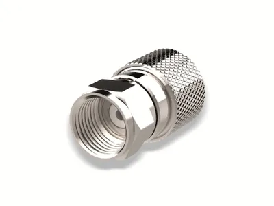 Produktbild von PureLInk EF010-10 Easyfit Innovativer F-Stecker für Satkabel mit einem Durchmesser von 6,8mm bis 7,0mm für Selbstkonfektionierung, Markierung: blau, 10er Set