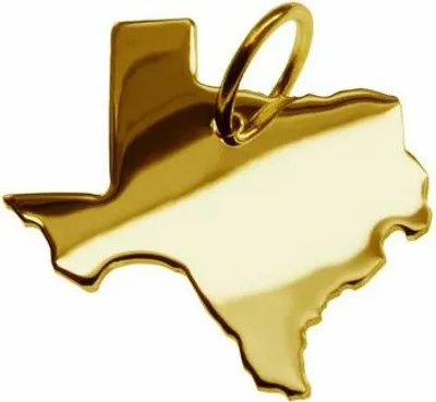 Produktbild von Anhänger der Landkarte Texas in massiv 333 Gelbgold