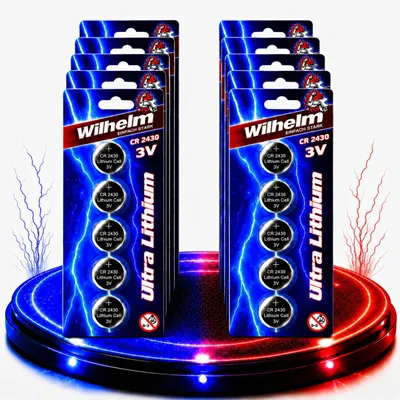 Produktbild von 50 x Wilhelm CR2430 Blister Lithium Knopfzellen