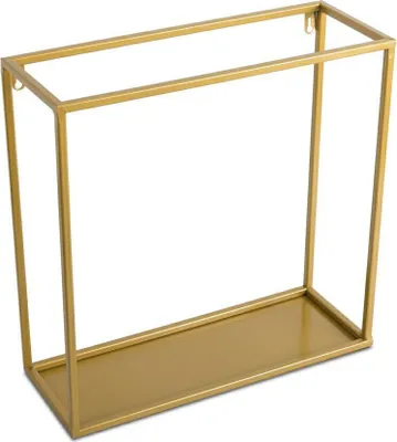 Produktbild von Wandregal, Hängeregal Metall Aufhängen, Rechteckig, Loft, Gold, 40 cm