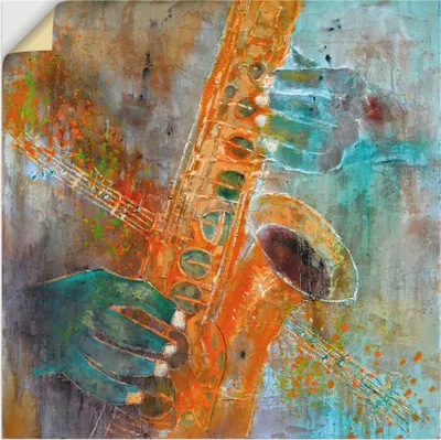 Produktbild von ARTland Wandbild, selbstklebend Ein Saxofon Größe: 100x100 cm