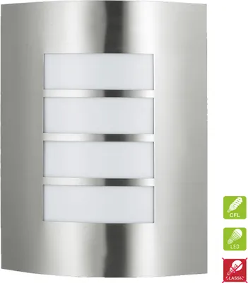 Produktbild von Wandleuchte MEMPHIS 1xE27/15W,IP44, Edelstahl gebürstet L: 230, H: 290, dimmbar