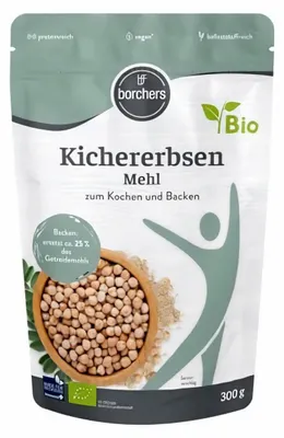 Produktbild von borchers Kichererbsen Mehl - 300g - Reich an Ballaststoffen und Proteinen - 300 g (1er Pack)