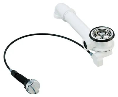 Produktbild von Universal Siebkorb-Excenterventil 70 mm Ablaufgarnitur Abfluss Ersatzteil Spüle inkl. Drehexcenter / Raumschaffer / Hohlschraube / Dichtung / Körbchen ca. 54 mm/ Fernbedienung