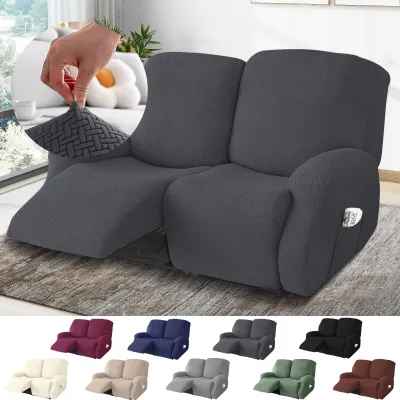 Produktbild von Zweiersitzer Sesselbezug, Stretchbezug mit Taschen, Jacquard Sesselschoner