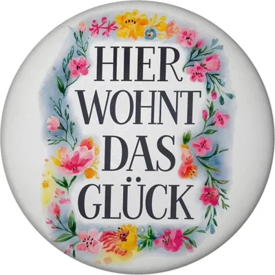 Produktbild von Hier wohnt Glück Magnet Blumenkranz