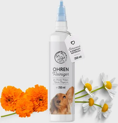 Produktbild von Ohrenreiniger für Hunde, Katzen, Pferde & Kleintiere 250 ml - Natürliche Ohrenreinigung, Ohrentropfen, Ohrenpflege Hund, Katze, Pferd & Kleintiere