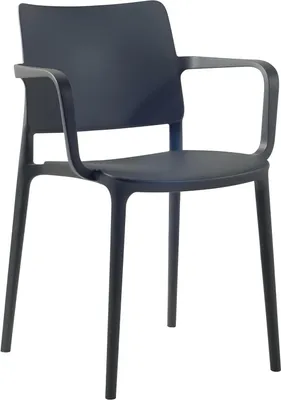 Produktbild von PAPATYA 1er-Set Kunststoffstuhl Joy-K mit Armlehnen I Designstuhl mit Einer Belastbarkeit von 200 kg (Antrazit)