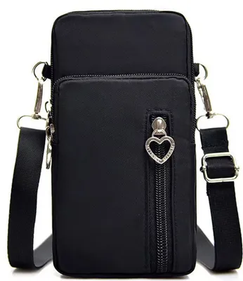 Produktbild von Damen Mini Umhängetasche Handy Umhängetasche Tasche Handtasche Geldbörse Brieftasche Schwarz