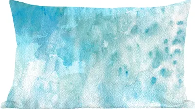 Produktbild von MuchoWow® Zierkissen Sofakissen Wohnzimmer Dekokissen 50x30 cm Aquarell - Türkis - Abstrakt - Wohnzimmerdekoration - Polster mit Photo