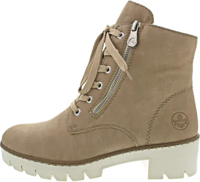 Produktbild von Rieker Damen Stiefelette Boot Sohle mit kräftigem Profil Reißverschluss X5714, Größe:37 EU, Farbe:Beige