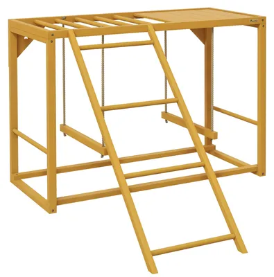 Produktbild von Hühner-Spielgerüst mit Schaukeln und Leiter, für 3-4 Hühner, Hühner-Klettergerüst aus Holz
