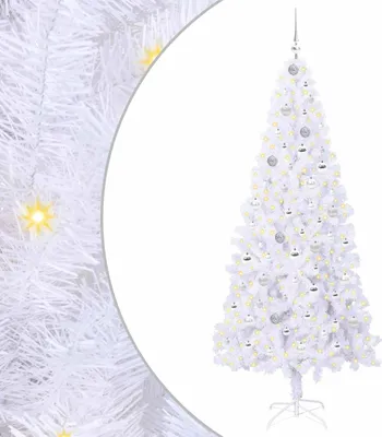 Produktbild von vidaXL Künstlicher Weihnachtsbaum Weiß 210 cm PVC und Stahl