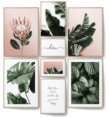Immagine prodotto di Set di poster botanici, stampati su entrambi i lati, composto da 2 elementi, ideali per la decorazione delle pareti
