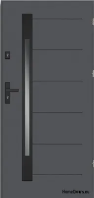 Produktbild von Außentür, Stahltür, Haustür, Nordland BLACK, dick und warm, 1,2Wm2k, 70 mm, 90, Rechte Tür, Farbe anthrazit, sofort verfügbar