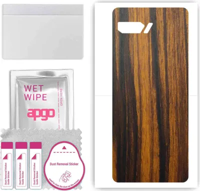 Produktbild von apgo Rückseite Schutzfolie, Skin, kompatibel mit Asus ROG Phone II ZS660KL, Hinten Displayschutzfolie aus Vinylfolie, kratzfest, einfache Montage - Tigerwood