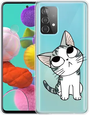 Produktbild von Handyhülle für Samsung Dünn Schutzcase Cover Bumper Schale Transparent, Farbe:Katze mit geneigtem Kopf, Modell wählen:Samsung Galaxy A52 5G