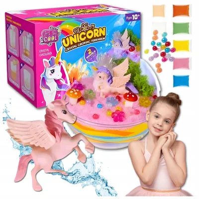Produktbild von Einhorn-Terrarium, magische Kristalle, DIY-LED-Diamantenfabrik (10+)
