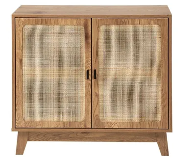 Image de CALICOSY - Buffet 2 portes avec cannage en rotin L80 cm - ALIA