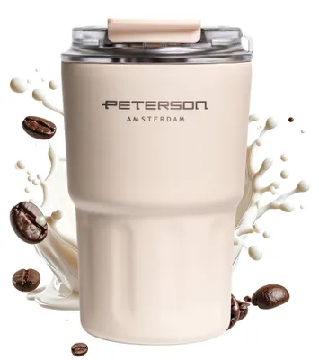 Imagen del producto de Taza térmica Peterson de acero inoxidable, color beige, 360 ml