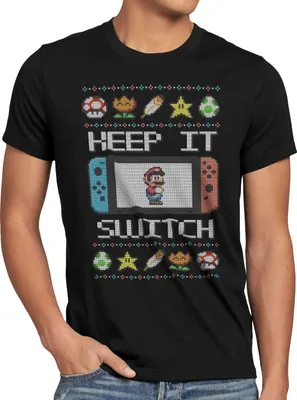 Produktbild von style3 Keep it Switch Sweater Herren T-Shirt ugly x-xmas sweater weihnachten mario pulli