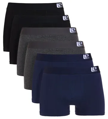 Productafbeelding van Lower East Herren LE159 boxershorts, zwart/donkergrijs/marineblauw (set van 6), maat 4XL
