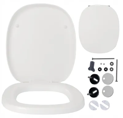 Produktbild von WC Sitz - Toilettensitz - für Cersanit Facile - Weiß - 44,1 Cm X 36,4 Cm - Antibakteriell - Langsame Schließung - Toilettendeckel