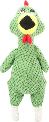 Zdjęcie produktu dla Biteoodporne Pet Squeaky Chew Toy Plush Śmieszne wrzeszczące kurczaka dla psów zielony