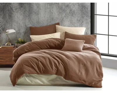 Obrázek produktu pro Mušelínové povlečení 140x220, 70x90 cm hnědé