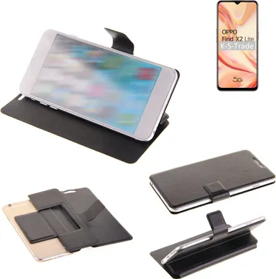 Produktbild von K-S-Trade Schutzhülle kompatibel mit Oppo Find X2 Lite Schutzhülle Flip Cover Klapphülle Wallet Case Slim Handyhülle bookstyle schwarz