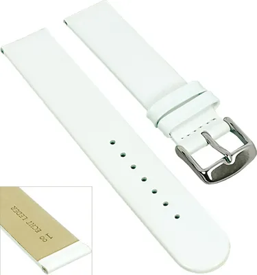 Produktbild von Minott Uhrenarmband Nappa Leder weiß ohne Naht 29657, Stegbreite:14mm, Schließe:Silbern