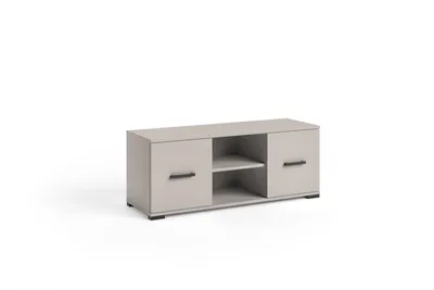 Produktbild von TV-Schrank FINO mit 2 Türen und offenem Regalfach, TV-Lowboard für Wohnzimmer, Fernsehtisch mit Stauraum, Modernes TV-Möbel, Medienschrank, Kaschmir