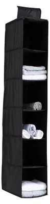 Hängender Schrank-Organizer, 6 Fächer, 20 cm, schwarz