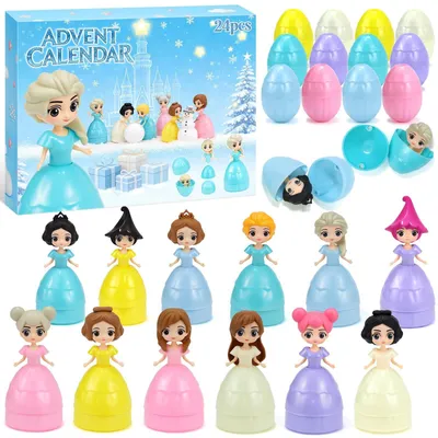 Produktbild von Prinzessinnen Adventskalender 2026 Mädchen Puppen Austauschbare Kleider