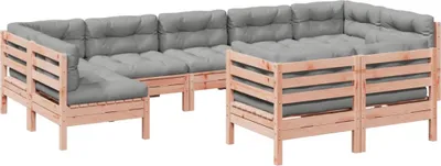 Produktbild von vidaXL 9-tlg. Garten-Sofagarnitur mit Kissen Massivholz Douglasie