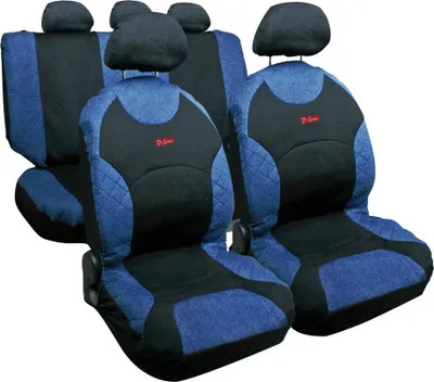 Obrázok produktu pre Súprava poťahov sedadiel Drive-Jeans s 5 poťahmi opierky hlavy z džínsoviny