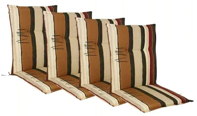 Image de 4x Coussin de chaise à dossier bas 105x50 Coussin d'assise pour fauteuil