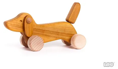 Produktbild von Bajo Holzspielzeug Dackel Welpe Fahrzeug - nachhaltiges Holzspielzeug